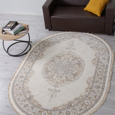 Ковер 35987Z - CREAM / CREAM - Овал - коллекция MELODY