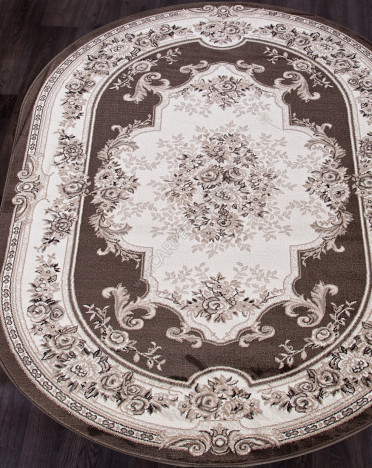 Ковер российский 4015 Valencia Delux (Хит-сет, коричневый) овальный