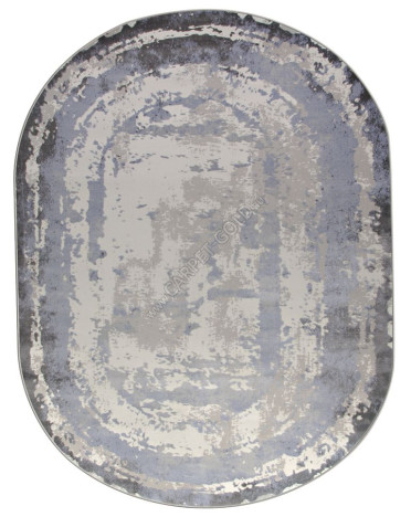 Ковер российский 36897J Rimma Lux (Хит-сет, серый, голубой) овальный