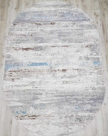 Ковер турецкий 36556A Amatis Reis овальный (Акрил, светлый серый, голубой)