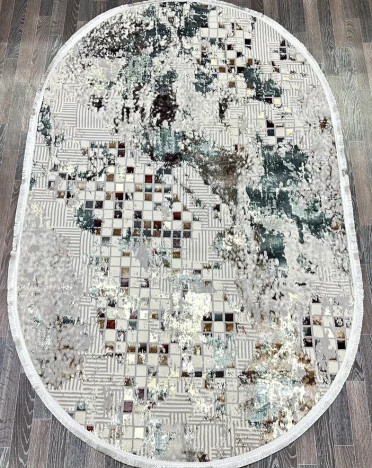 Ковер турецкий L143A FESTIVAL (Полиэстер, серый) овальный