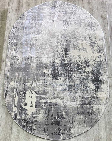 Ковер турецкий 36540A Amber овальный (Хит-сет, серый)