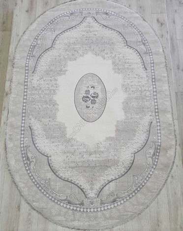 Ковер турецкий 36548A Amatis Lux овальный (Акрил, серый)