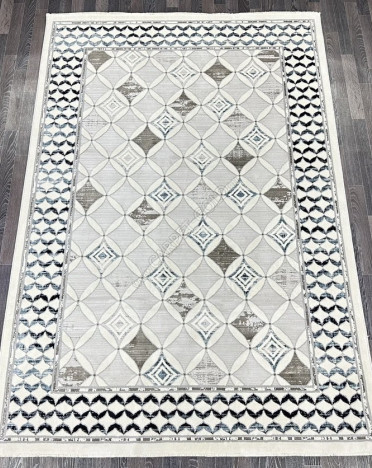 Ковер турецкий 3516A_1 FLORIDA (полиэстер хит сет, серый, кремовый)