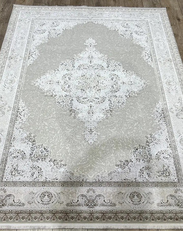 Ковер турецкий 7125A DIORA LONDON (Бамбуковый шелк, бежевый, серый)