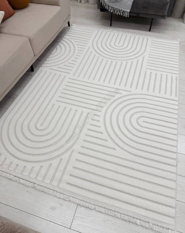 Ковер турецкий PL-255 Поло (Полиэстер, кремовый)