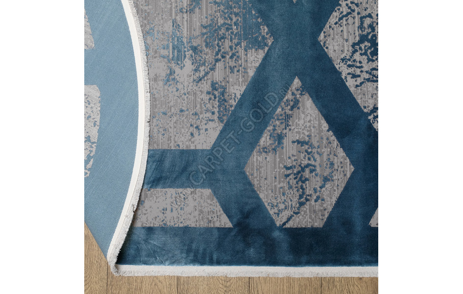 КОВРЫ ДИЗАЙН M570O ЦВЕТ C_DGREY / DBLUE овал Olimpos 