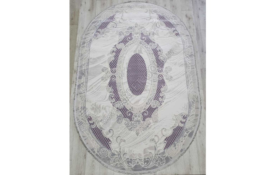 Турецкий ковер Amatis Lux 36565A OVAL GREY / LILA