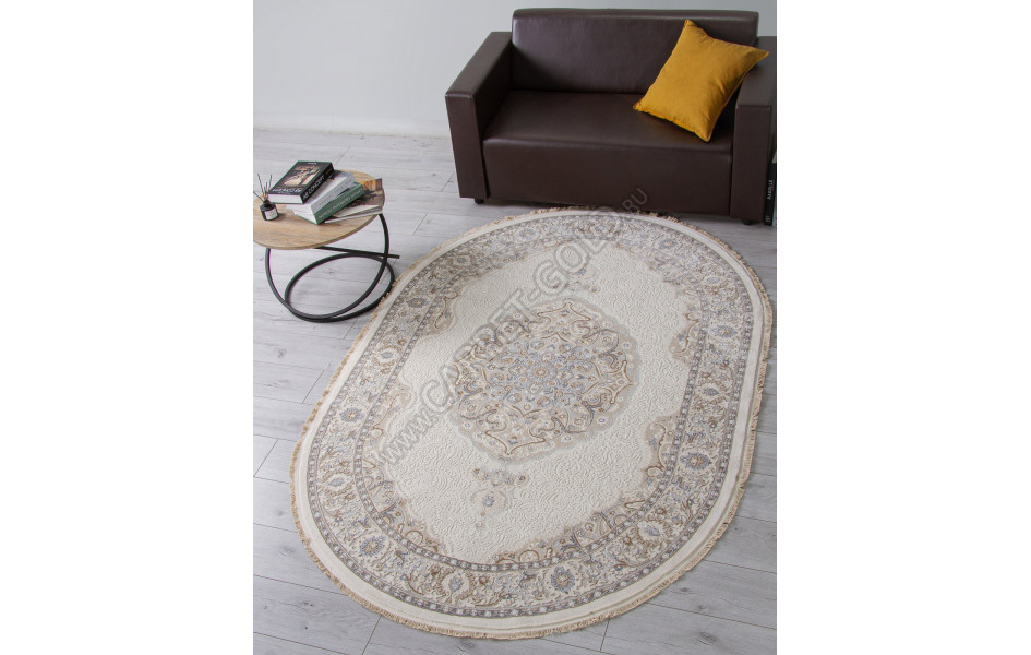 Ковер 35987Z - CREAM / CREAM - Овал - коллекция MELODY